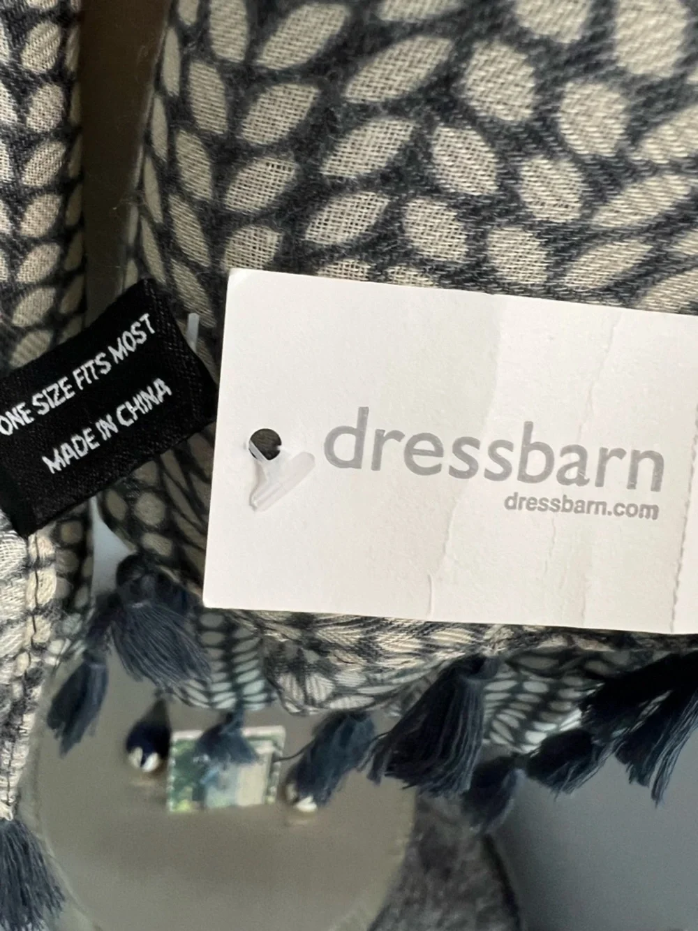 Dressbarn OS Multicolor Oversized Scarf with Tassels NWT